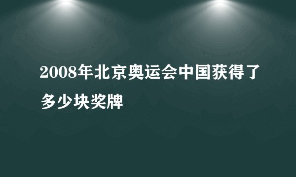 2008年北京奥运会中国获得了多少块奖牌