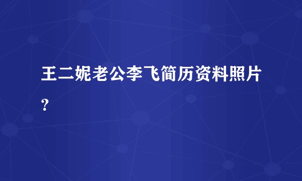 王二妮老公李飞简历资料照片？