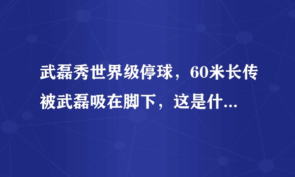 武磊秀世界级停球，60米长传被武磊吸在脚下，这是什么水平？怎么评价武磊的这次停球？
