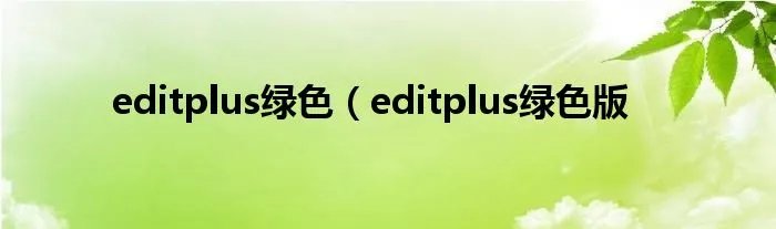 editplus绿色（editplus绿色版