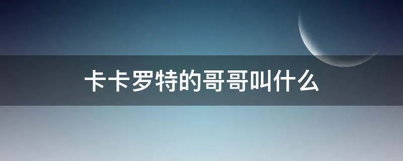 卡卡罗特的哥哥叫什么