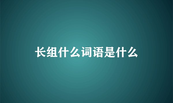长组什么词语是什么