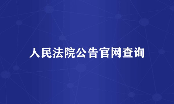人民法院公告官网查询