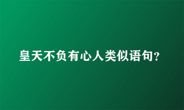 皇天不负有心人类似语句？