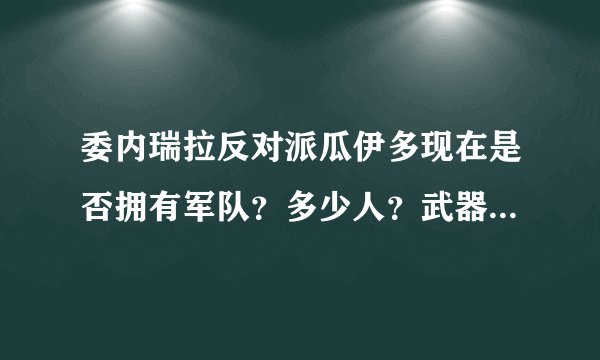 委内瑞拉反对派瓜伊多现在是否拥有军队？多少人？武器怎么样？