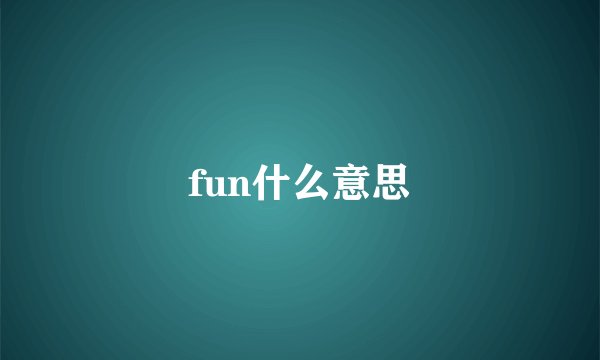 fun什么意思
