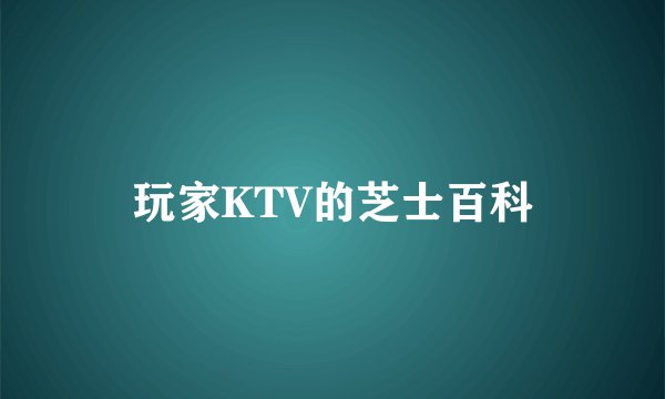 玩家KTV的芝士百科