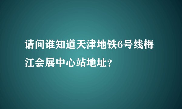 请问谁知道天津地铁6号线梅江会展中心站地址？