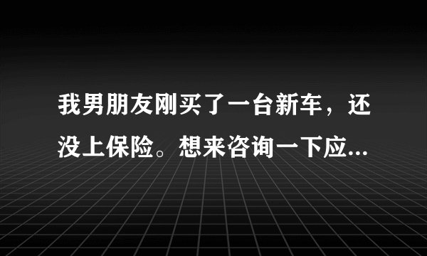 我男朋友刚买了一台新车，还没上保险。想来咨询一下应该如何购买车辆保险？谢谢！！！！
