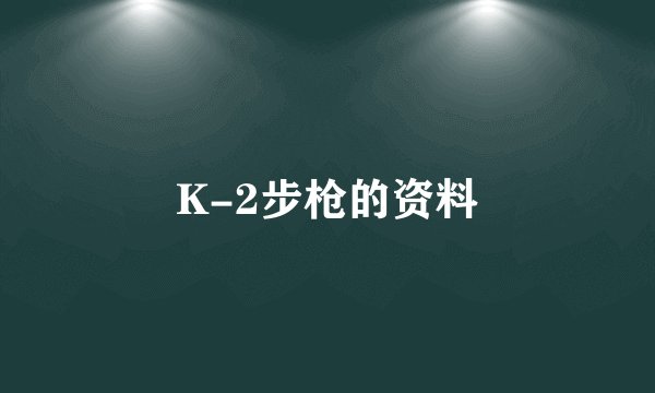 K-2步枪的资料