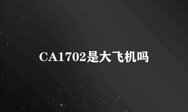 CA1702是大飞机吗