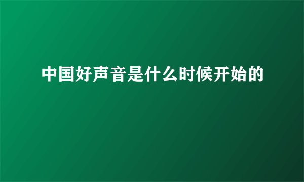 中国好声音是什么时候开始的