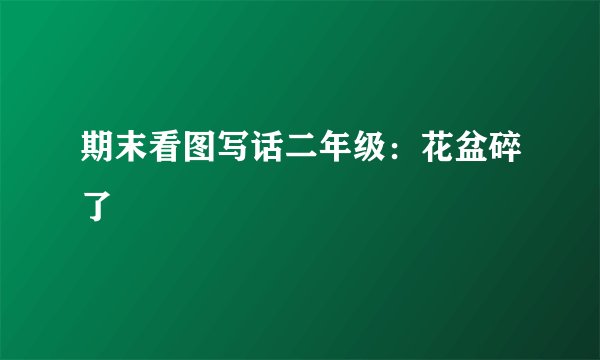 期末看图写话二年级：花盆碎了