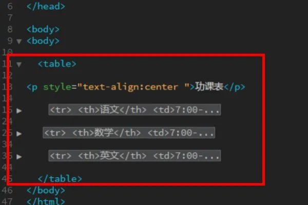 html做个表格代码