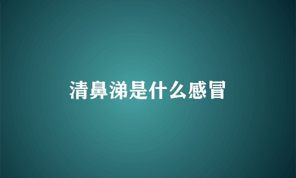 清鼻涕是什么感冒