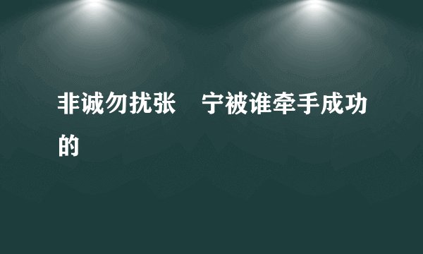 非诚勿扰张奀宁被谁牵手成功的