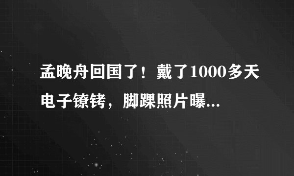 孟晚舟回国了！戴了1000多天电子镣铐，脚踝照片曝光令人气愤