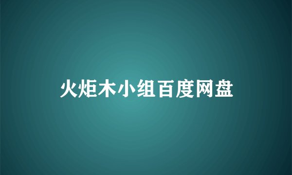 火炬木小组百度网盘