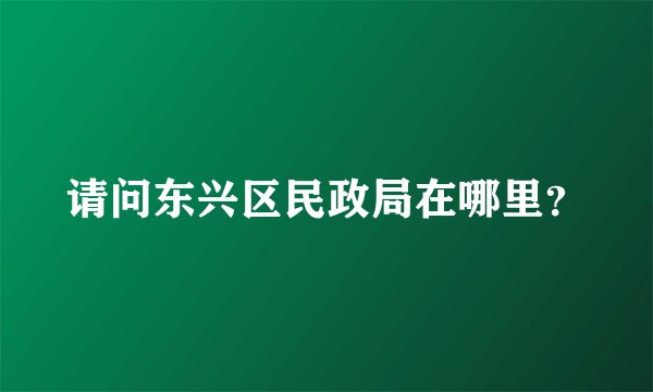 请问东兴区民政局在哪里？