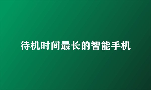 待机时间最长的智能手机