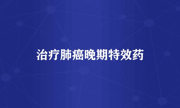 治疗肺癌晚期特效药