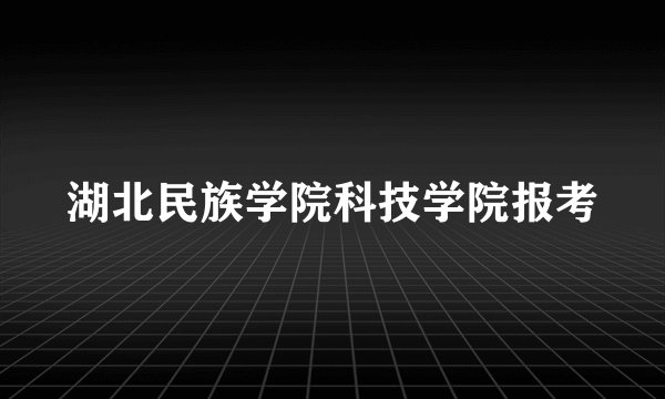 湖北民族学院科技学院报考