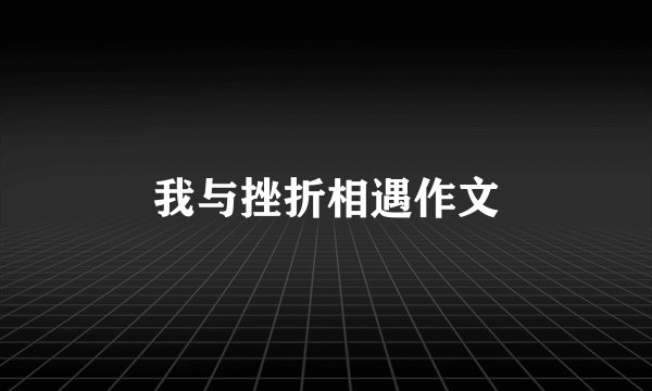 我与挫折相遇作文