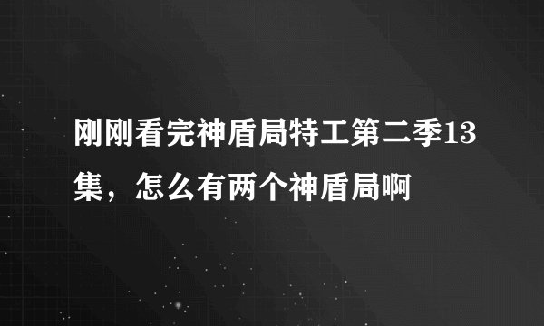 刚刚看完神盾局特工第二季13集，怎么有两个神盾局啊