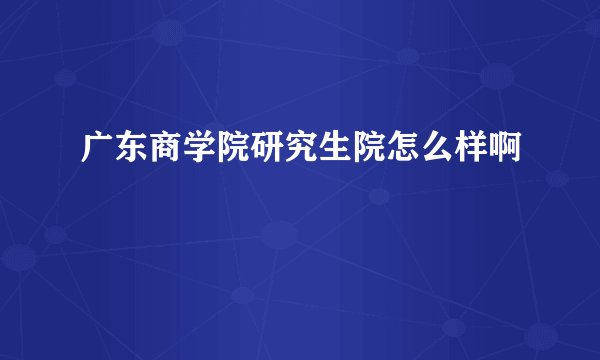 广东商学院研究生院怎么样啊