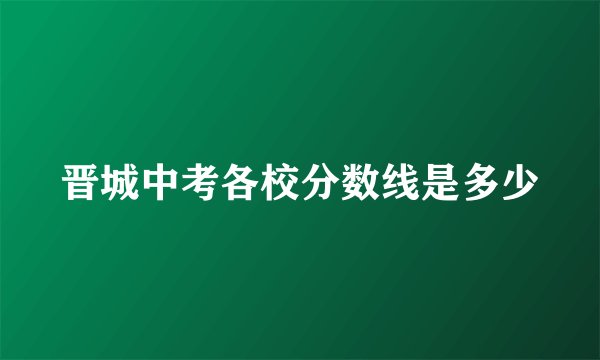 晋城中考各校分数线是多少