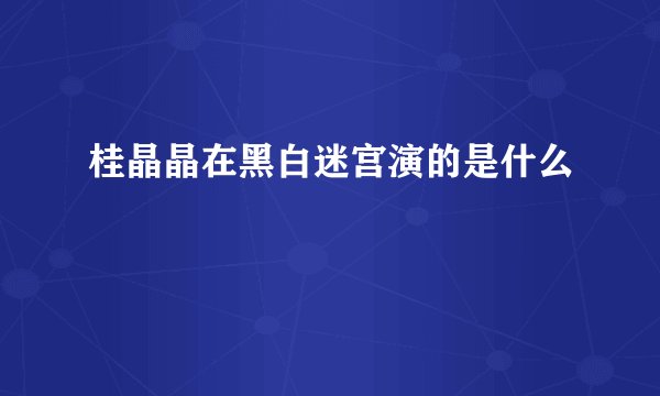 桂晶晶在黑白迷宫演的是什么