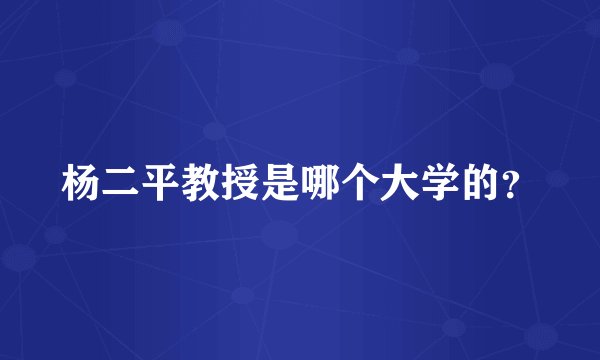 杨二平教授是哪个大学的？