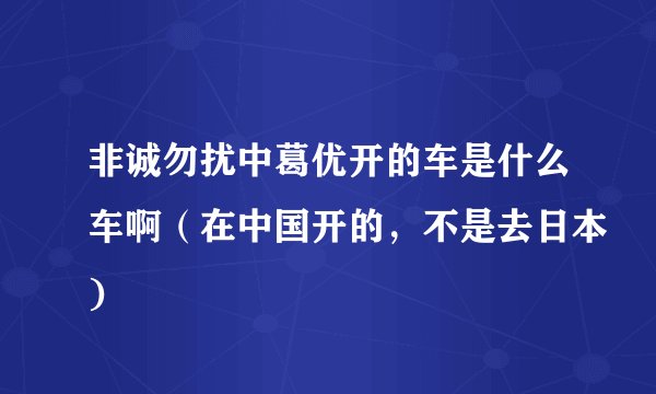 非诚勿扰中葛优开的车是什么车啊（在中国开的，不是去日本)