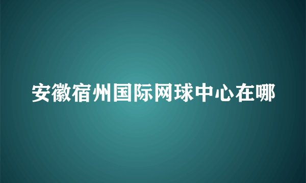 安徽宿州国际网球中心在哪