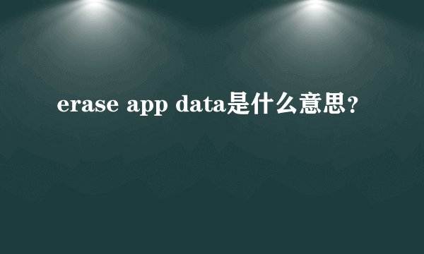 erase app data是什么意思？