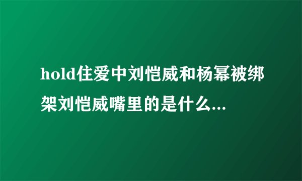 hold住爱中刘恺威和杨幂被绑架刘恺威嘴里的是什么东西?从来没见过（好奇）