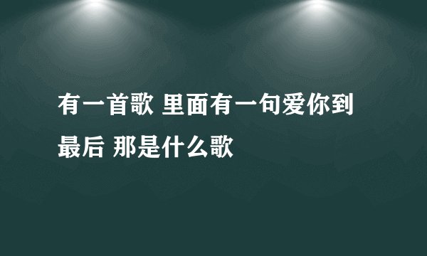 有一首歌 里面有一句爱你到最后 那是什么歌