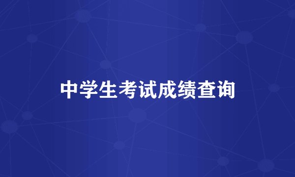 中学生考试成绩查询