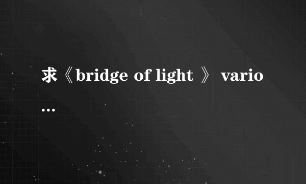 求《bridge of light 》 various 的歌词？