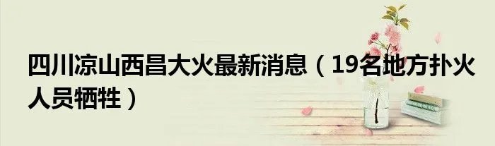 四川凉山西昌大火最新消息（19名地方扑火人员牺牲）