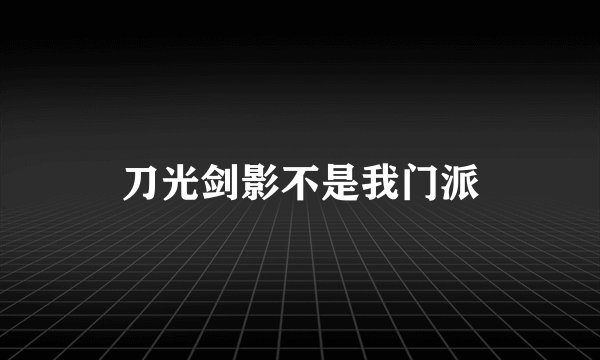 刀光剑影不是我门派