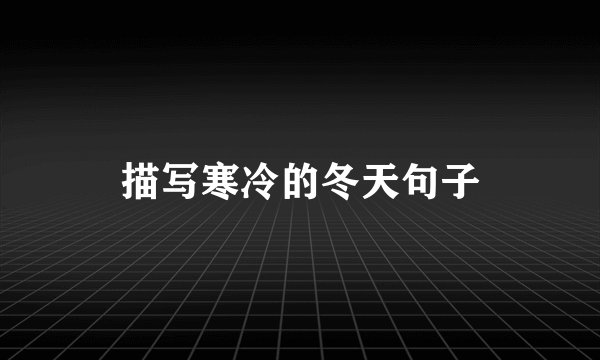 描写寒冷的冬天句子