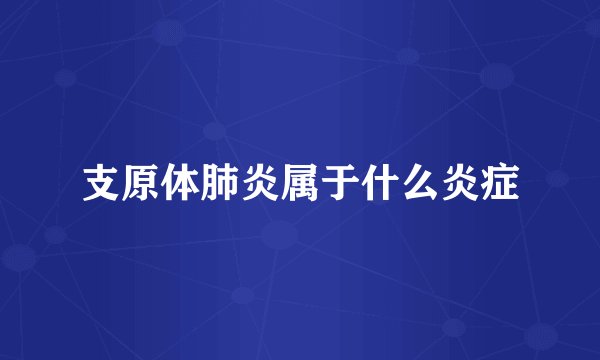 支原体肺炎属于什么炎症