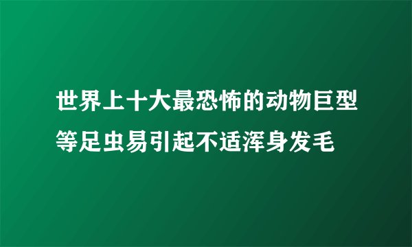 世界上十大最恐怖的动物巨型等足虫易引起不适浑身发毛