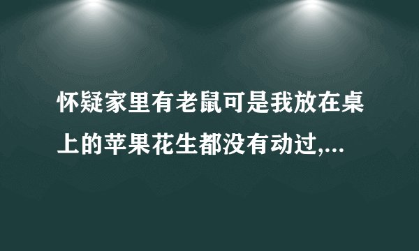 怀疑家里有老鼠可是我放在桌上的苹果花生都没有动过,到底怎么回事啊??