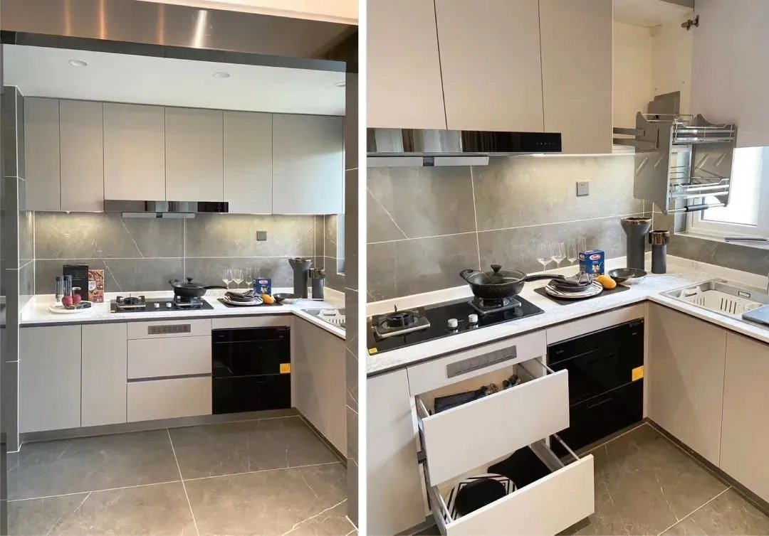 不锈钢、玻璃元素+低饱和度灰,打造完美意式现代轻奢风~