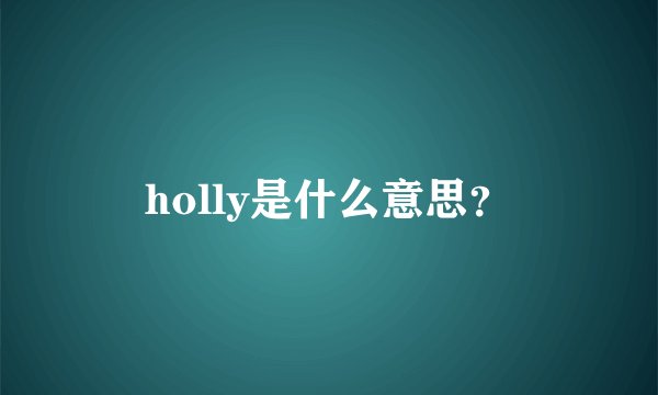 holly是什么意思？