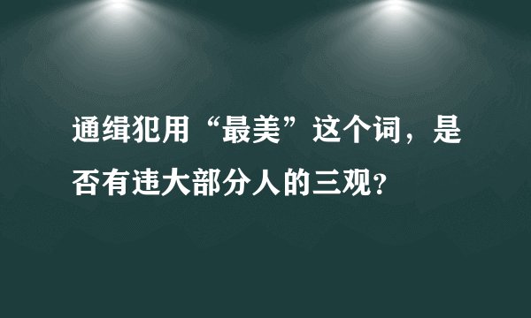 通缉犯用“最美”这个词，是否有违大部分人的三观？