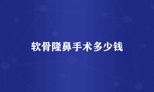 软骨隆鼻手术多少钱