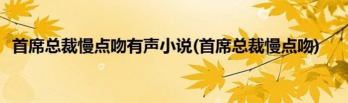 首席总裁慢点吻有声小说(首席总裁慢点吻)
